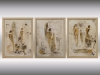 Andere Welten – Neutral Gold Abstract Triptych