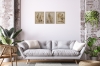 Andere Welten – Neutral Gold Abstract Triptych