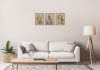 Andere Welten – Neutral Gold Abstract Triptych