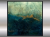 Angel Flight – Blue and Gold Textured Abstract Painting