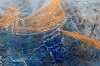 Angel Flight – Blue and Gold Textured Abstract Painting