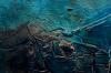 Angel Flight – Blue and Gold Textured Abstract Painting