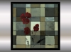 Crimson Harmony – Red Floral Geometric Abstract Painting