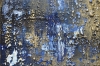 Molten Silence – Blue and Gold Textured Abstract Painting