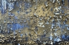 Molten Silence – Blue and Gold Textured Abstract Painting