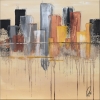 Abstract Cityscape Painting – Melted Horizons
