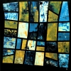 Windows – Blue and Gold Geometric Abstract Painting