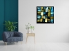 Windows – Blue and Gold Geometric Abstract Painting