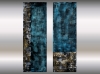 Free Spirit – Blue & Gold Textured Abstract Diptych