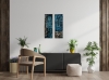 Free Spirit – Blue & Gold Textured Abstract Diptych