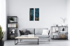 Free Spirit – Blue & Gold Textured Abstract Diptych