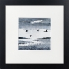 Monochrome - Brooding Marsh skies, Geese flying over framed