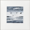 Monochrome - Brooding Marsh skies, Geese flying over framed