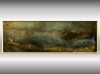 Golden Horizon – Gold & Blue Textured Abstract Painting