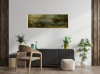 Golden Horizon – Gold & Blue Textured Abstract Painting