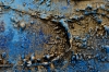 Blue Current – Blue and Gold Textured Abstract Painting