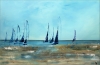 Recuerdos – Blue Sailing Boats Seascape Painting