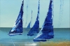 Recuerdos – Blue Sailing Boats Seascape Painting