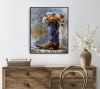 Blue Cowboy Boot with Wildflowers