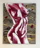 Crimson Form Canvas Painting