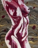 Crimson Form Canvas Painting