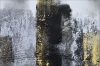 Urban Reflections – Large Black, White & Gold Abstract Cityscape