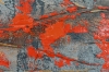 Orange Current – Orange and Grey Textured Abstract Painting