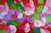 Pink Flowers in Gold and Red Vase 110