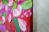 Pink Flowers in Gold and Red Vase 110