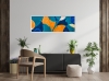 Blue and Gold Abstract Painting – Golden Balance