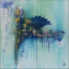 Abstract Turquoise Painting – Whispers of Azure