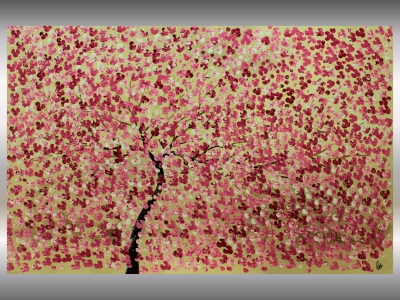 Blossom Fire – Pink Cherry Blossom Painting