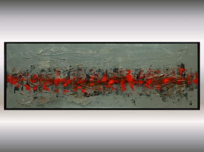 Orange Current – Orange and Grey Textured Abstract Painting