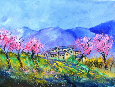 Blooming cherrytrees in Provence 