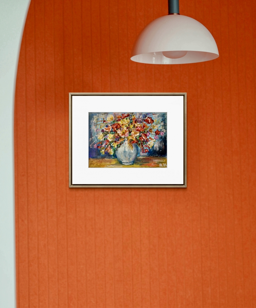 Dialogue of Bloom Original Diptych – Two Floral Paintings