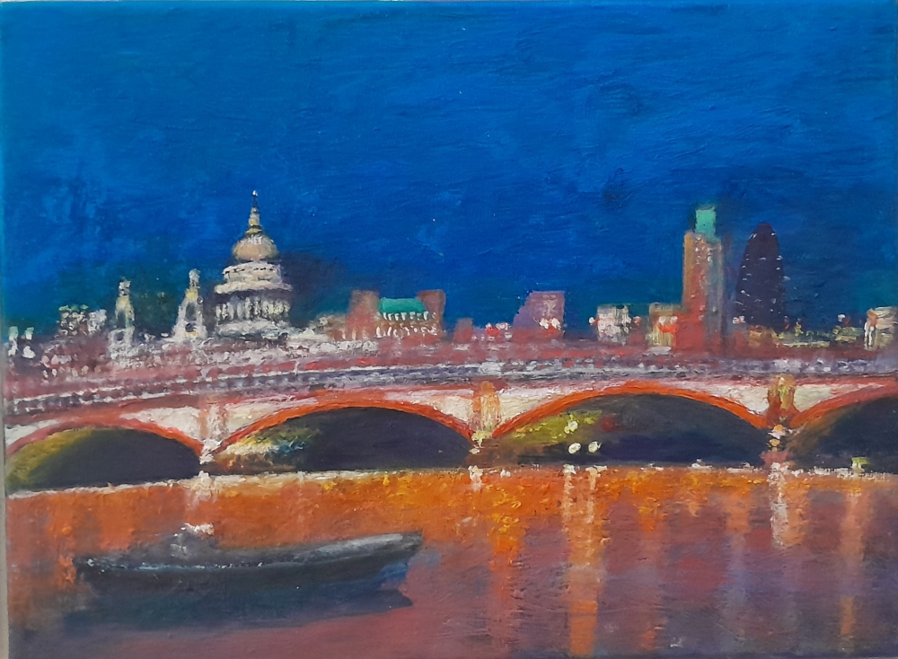 St Paul's & Blackfriars Bridge at night 