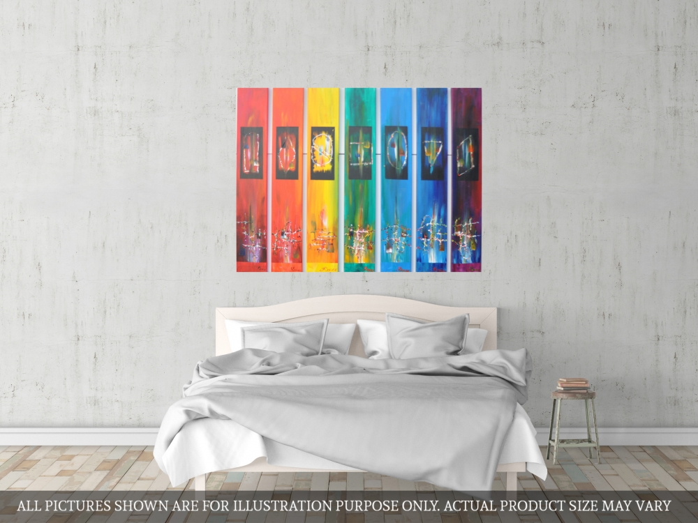 Pride symbols messges, abstract, acrylic on canvas, 36X42 inch, SKU 1022 