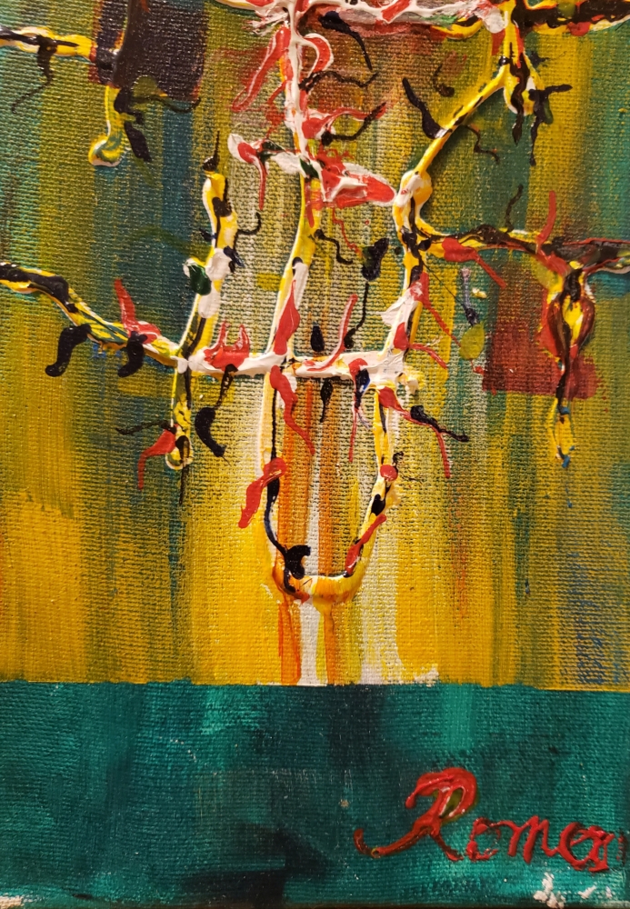 Pride symbols messges, abstract, acrylic on canvas, 36X42 inch, SKU 1022 