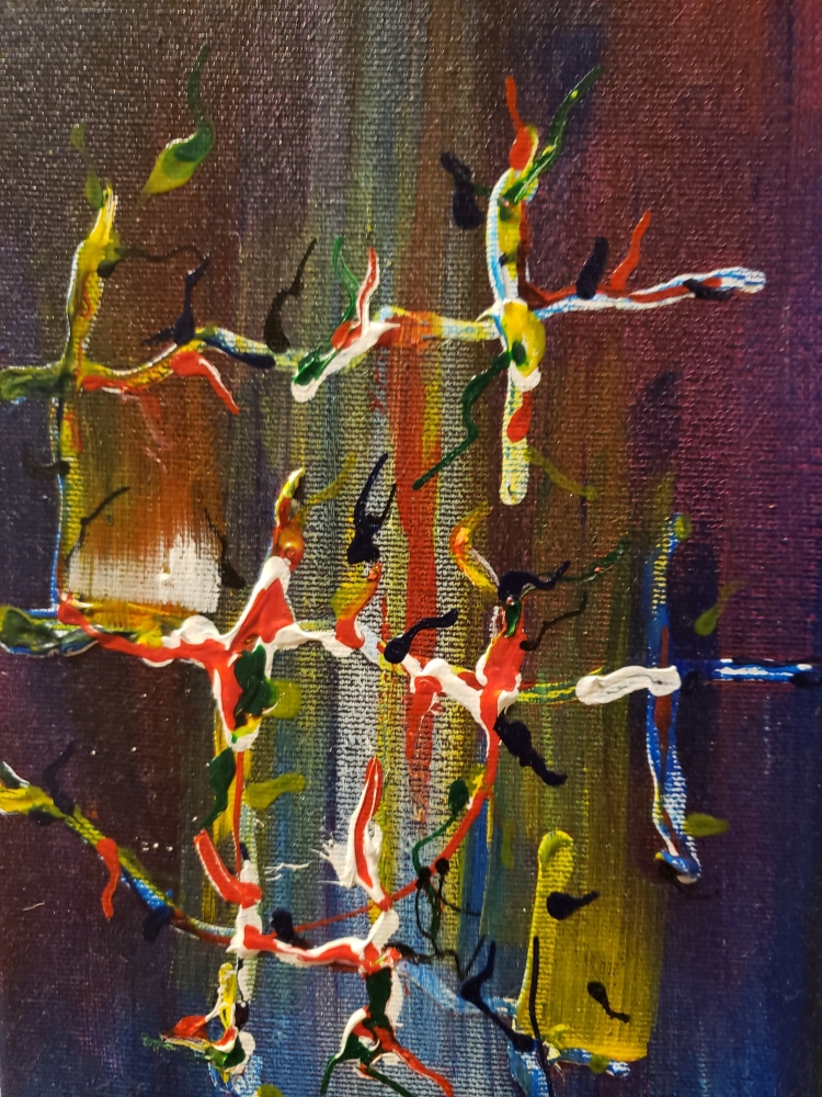 Pride symbols messges, abstract, acrylic on canvas, 36X42 inch, SKU 1022 