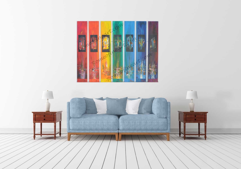 Pride symbols messges, abstract, acrylic on canvas, 36X42 inch, SKU 1022 
