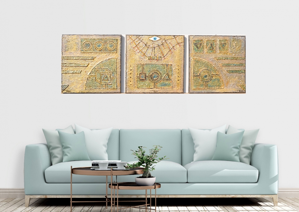 Number 666, Acrylic, on canvas, 16x48x1.5 inch, SKU 1036 