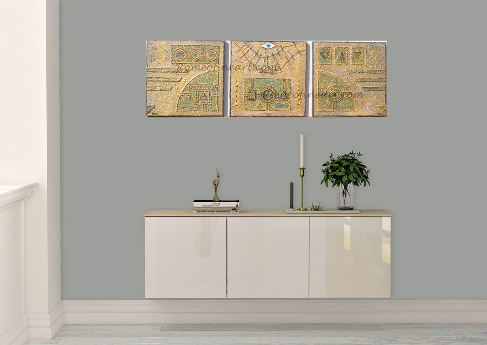 Number 666, Acrylic, on canvas, 16x48x1.5 inch, SKU 1036 