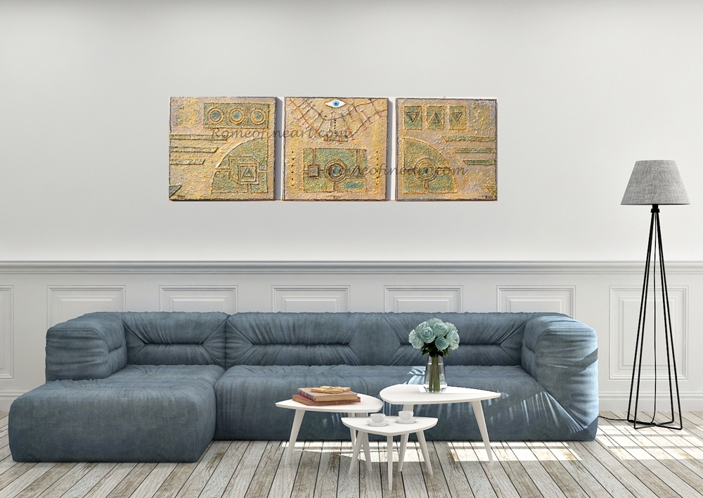 Number 666, Acrylic, on canvas, 16x48x1.5 inch, SKU 1036 