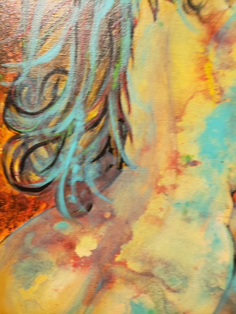 Juliette, Shakespeare,, acrylic on canvas, 12x24x1.5 inch, SKU 1040 