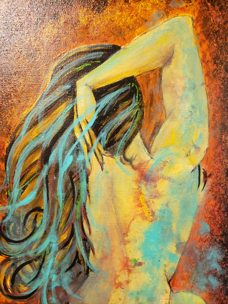 Juliette, Shakespeare,, acrylic on canvas, 12x24x1.5 inch, SKU 1040 