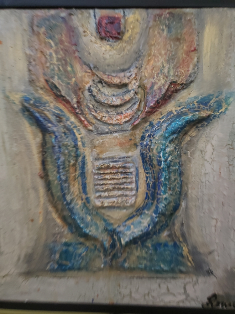 The Faraons, 3D acrylic, paper mache, on canvas 12x12 inches, SKU 1070 