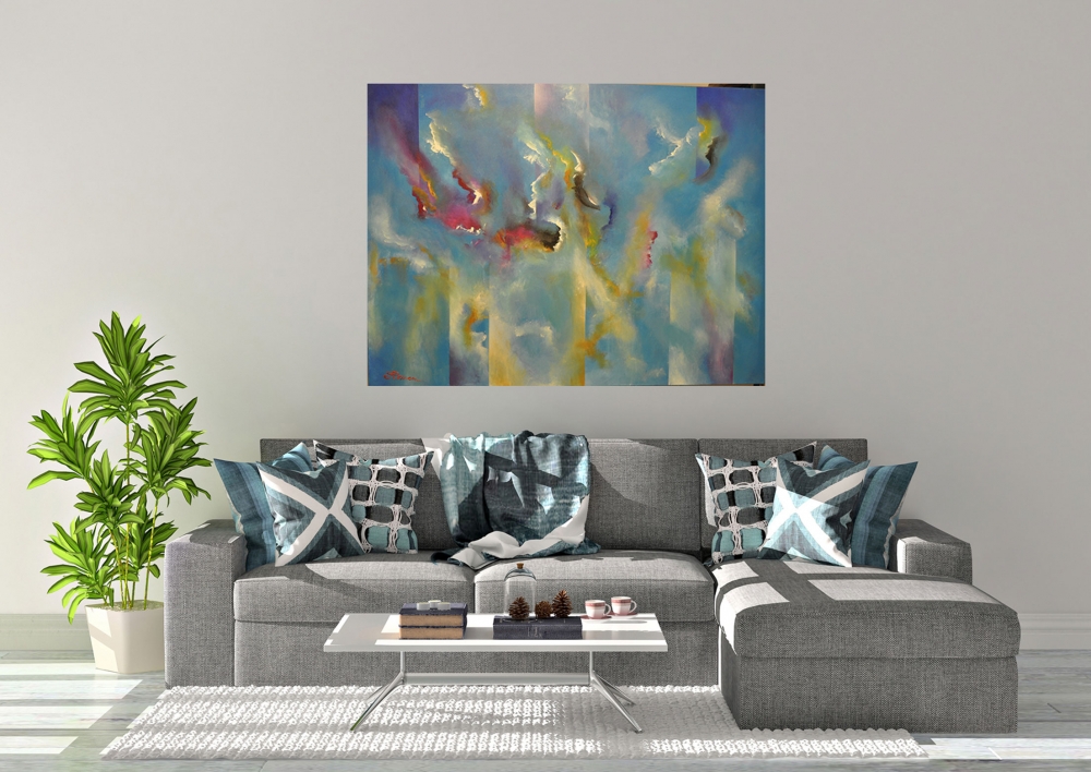 First Rhapsody, acryilic in canvas, 36X48 inch, SKU 1082