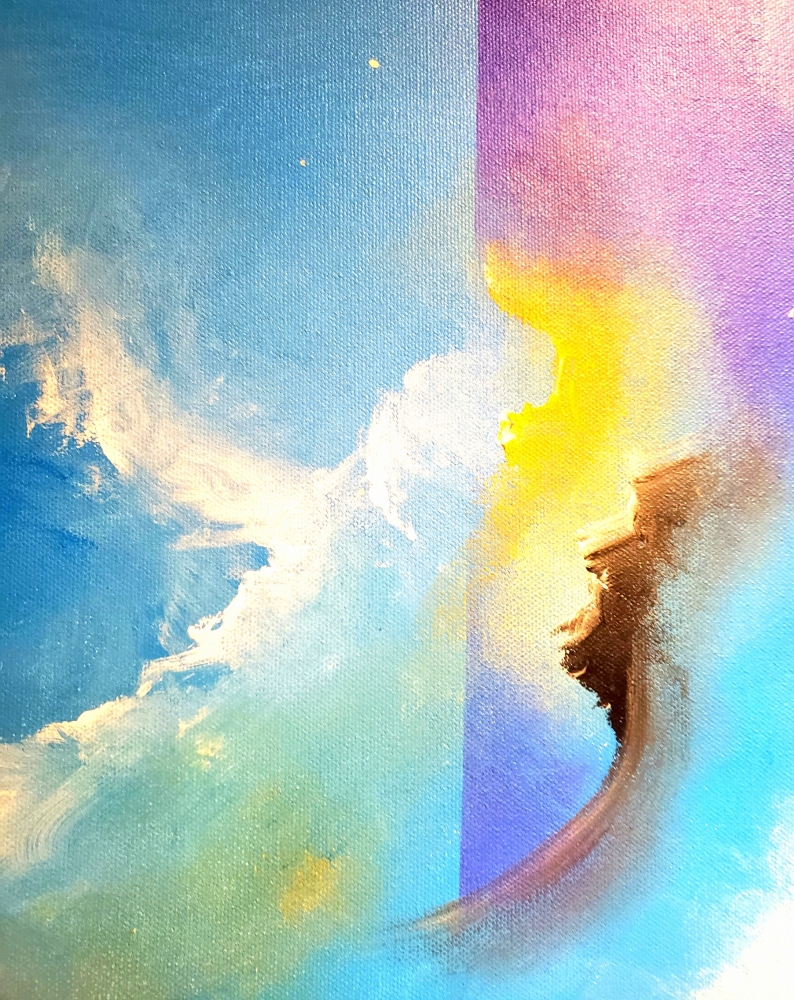 First Rhapsody, acryilic in canvas, 36X48 inch, SKU 1082