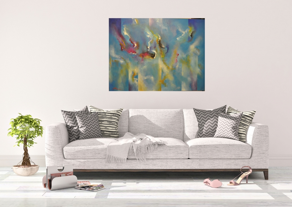 First Rhapsody, acryilic in canvas, 36X48 inch, SKU 1082