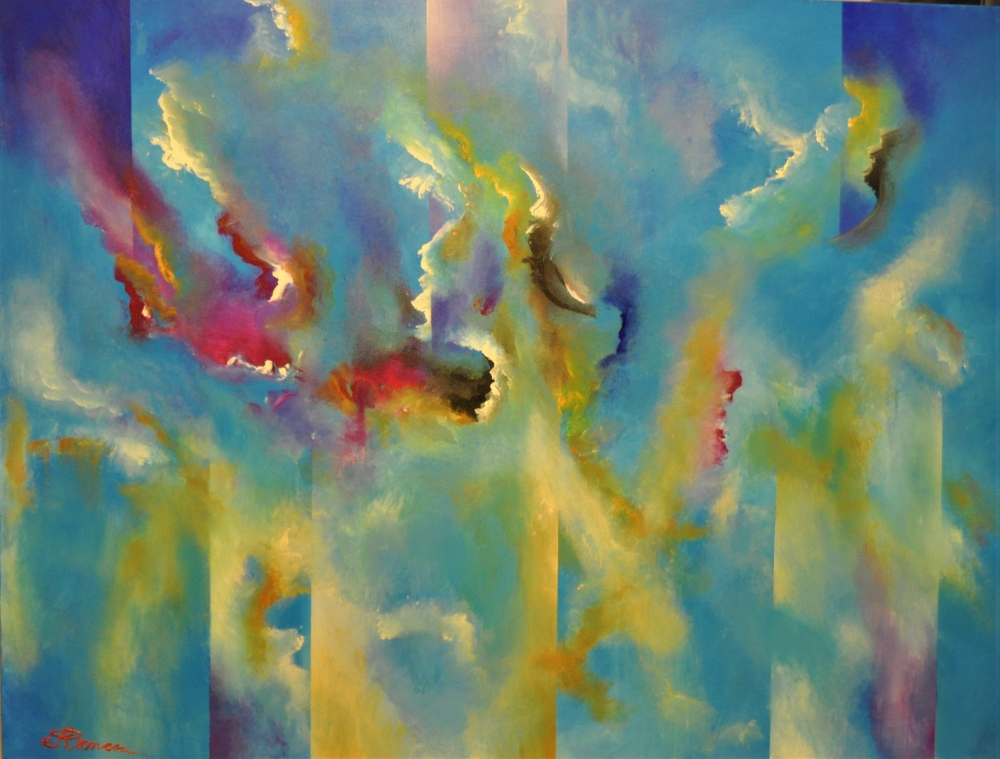 First Rhapsody, acryilic in canvas, 36X48 inch, SKU 1082